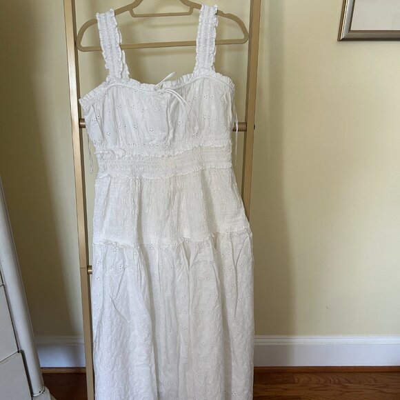 NWT Gap × DÔEN Eyelet Midi Dress in white, size L - Picture 3 of 5